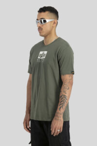 Alpha Industries Camiseta Satin Logo Dark Olive