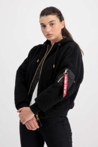 Alpha Industries cazadora bomber MA-1 OS Hooded Teddy Wmn Black 4
