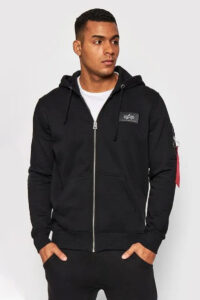 Alpha Industries sudadera con capucha Prin Zip 128342 Black 1