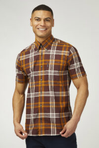 Ben Sherman Camisa Block Check 0077835 Wine 1
