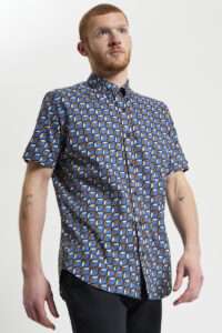 Ben Sherman Camisa Retro Geo Print 1012433 Royal 1
