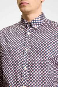 Ben Sherman Camisa Split Geo Print 1013403 Rose