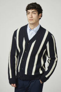 Ben Sherman Cardigan Textued Stripe 0077618 Dark Navy 1