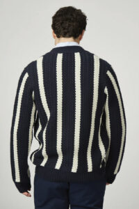 Ben Sherman Cardigan Textued Stripe 0077618 Dark Navy