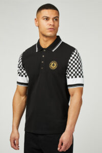 Ben Sherman Polo Ace Cafe Chequerboar 0076987 Black 1