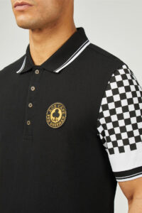 Ben Sherman Polo Ace Cafe Chequerboar 0076987 Black