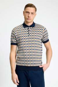 Ben Sherman Polo All over Jacquard Dark Navy 1