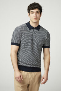 Ben Sherman Polo Bicoloured Textured 0077609 Dark Navy