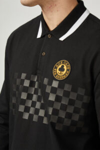 Ben Sherman Polo Manga Larga Ace Cafe Chequerboard 0077657 Black