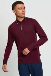 Ben Sherman Polo Manga larga Tipped Merino 1013066 Dark Wine