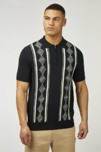 Ben Sherman Polo Punto Argyle Jacquard 0077603 Black 1
