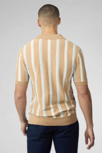 Ben Sherman Polo punto VERTICAL STRIPE OPEN NECK Stone