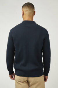 Ben Sherman Tracktop de punto Textured Zip Through 0077622 Dark Navy