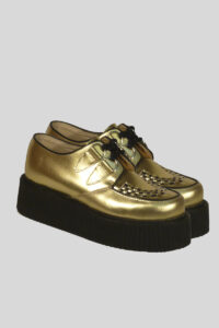 Doble suela-creeper-shoe- piel Metalizado 1