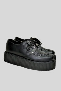 Doble suela-creeper-shoe- piel negro 1