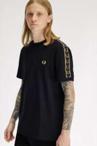 Fred Perry Camiseta Contrast 90A Negro-champan