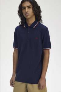 Fred Perry Polo M3600 Y29 Tennis Blue : Ecru : Oxblood 1