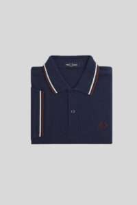 Fred Perry Polo M3600 Y29 Tennis Blue : Ecru : Oxblood