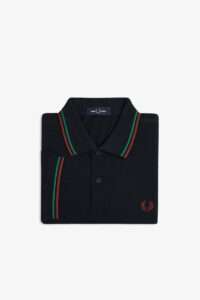 Fred Perry Polo M3600 Z58 Negro-Verde-Burgundy