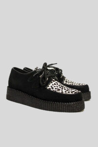 ZAPATO CREEPER ANTE NEGRO Y LEOPARDO